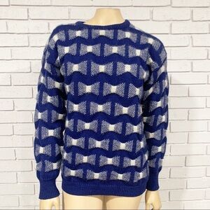 J. Christopher Women’s Wool Blend‎ Blue Bow Sweater